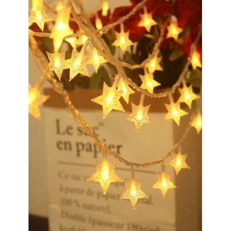 Étoiles, guirlandes lumineuses ciel étoilé, guirlande 20 pieds 40 LED, décoration pour Patio, fête, noël, décoration d'arbre de noël (1/5)