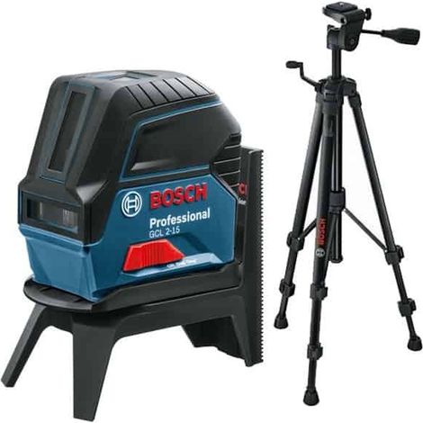 Bosch – Laser ligne point 15 m GCL2-15 – Trépied BT 150 – Portée 15 m – 3 lignes laser – 6159940FV