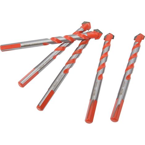 Set mit 5 multifunktionalen Hartmetallbohrern mit Dreikantschaft, 12 mm elektrisches Bohrzubehör (1/5)