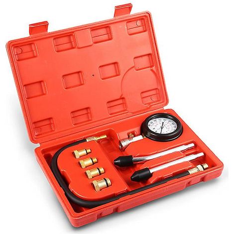 Kit de test de pression automobile 3/8 pièces pour moteur essence, comprenant un compresseur et un étui de diagnostic de fuite de compression. (1/4)