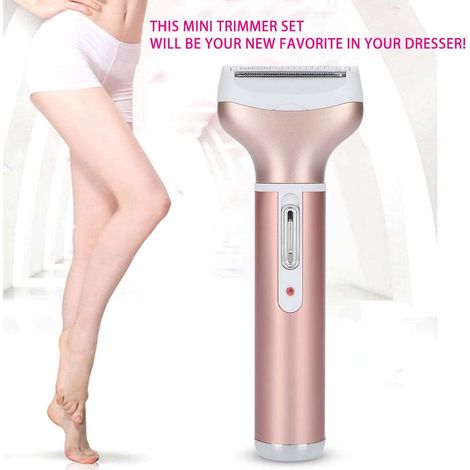 Kit de rasage portable 4 en 1 pour femme, mini rasoir électrique, or rose (1/5)