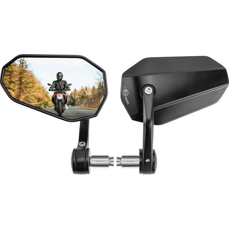Espejos retrovisores para motocicleta, giratorios 360°, para manillar, con E-MARK (paquete de 2) (1/5)