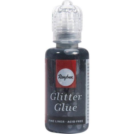 Colle pailletée métallique, flacon 20 ml, noir charbon (1/2)