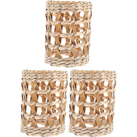 Lot de 3 porte-gobelets tissés résistants à la chaleur, pour verres et boissons.-9.5X7.5cm (1/4)