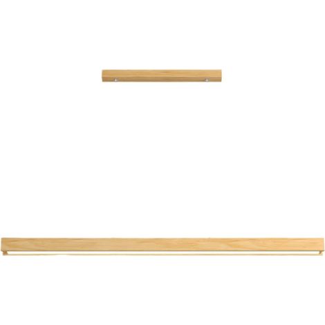 Suspension Moderne en Bois LED Dimmable pour Salle à Manger - Design Linéaire Bois, L60cm Lumière chaude (1/5)
