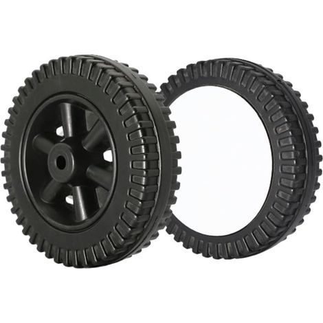 Lot de 2 roues de rechange multifonctions en plastique pour barbecue de 15,2 cm (noir + housse de roue blanche)