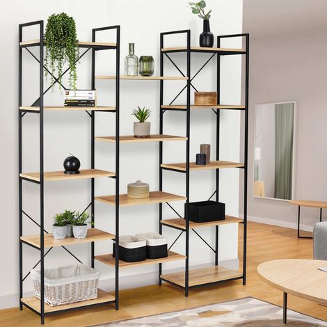 DETROIT estantería trío de 5 niveles de diseño industrial 170 cm