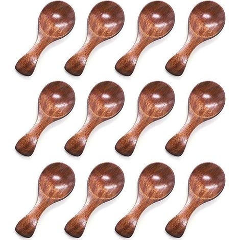 Cuillère En Bois - 7.5 cm - Pour Sel Sucre Épices Confiture - Usage Cuisine Maison Pique-Nique - Lot De 10 (1/5)
