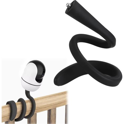 Support pour Babyphone, Support Caméra Bébé Universel, Compatible avec Babyphone avec Filetage 1/4",, en Silicone Flexible Sans Perçage, Réglable à 360° pour Téléphones, Moniteurs, Caméras Extérieures (1/5)