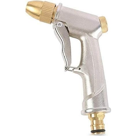 Pistolet arrosoir en métal, pulvérisateur de jardin haute pression, bouton de réglage du débit facile (1/5)