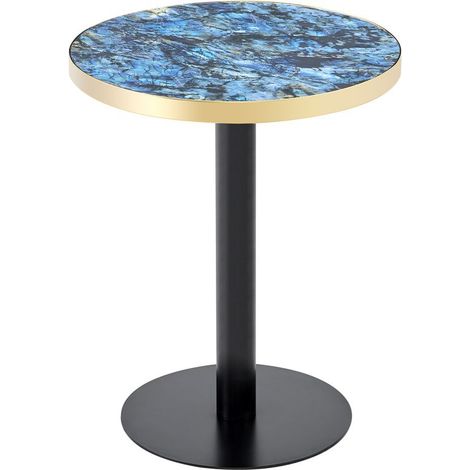GagaTable d appoint ronde effet marbre 60 cm bleu noir or (1/5)