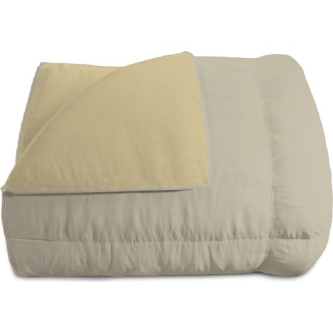 Trapunta Invernale Double Face Singola 300gr in Microfibra Tortora/Panna (1/5)