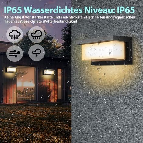 Aplique de pared para interior/exterior con sensor de movimiento,resistente al agua IP65,iluminación LED blanca cálida de 18 W (1/5)