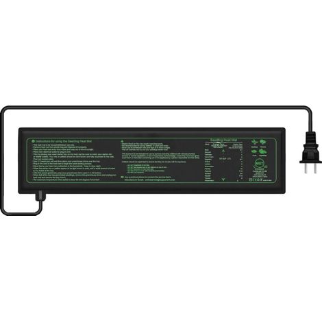 Esterilla térmica impermeable para plantas, ideal para la germinación, acelera la germinación de semillas y sirve como esterilla térmica para terrarios. 52,5 × 10 cm (1 unidad - 7 W).