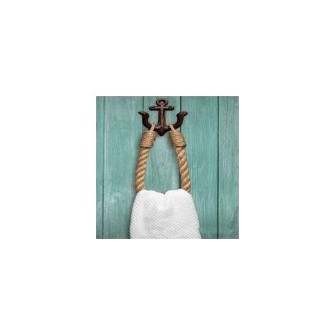 Hand woven bathroom towel rack, wall mounted towel rack, hemp rope towel rack can also be used for toilet paper holder, curtain tiebacks, brown Crezuo (1/2)