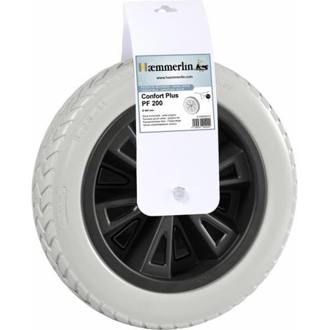 Haemmerlin – Roue increvable 400 mm pour brouette – Jante polypropylène légère – Absence de crevaison – Compatible avec modèles Aktiv, Excellium, Bâti (1/5)