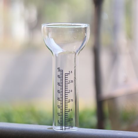 Regenmesser (ohne Erdspieß) – 17,5 cm – Glas – Speziell für den Gartenbau entwickelt – Kratzfest, langlebig, kalibrierte Messskala (1/5)
