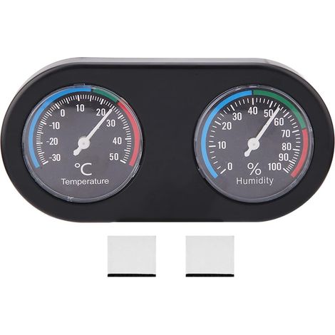 Mini compteur analogique de température et d'humidité, thermomètre et hygromètre de forme ronde pour réservoir de reptiles (1/5)