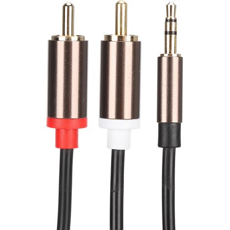 Câble audio pour haut-parleur, ordinateur, caisson de basses, accessoire téléphonique 2 en 1, prise jack 3,5 mm mâle vers 2 RCA, 1 mètre