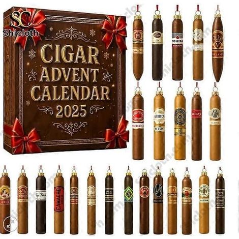Coffret surprise de l'Avent en forme de cigare, décoration de sapin de Noël, pendentif en acrylique, ornement de Noël de collection (1/5)