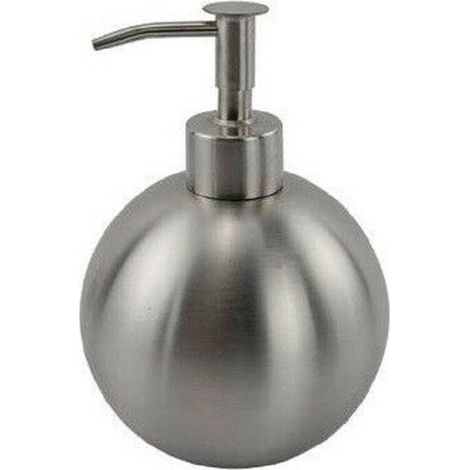 Distributeur De Savon Liquide - Métal Satiné - Design Sphérique - Pour Salle De Bain Et Cuisine - 1 Pièce (1/2)