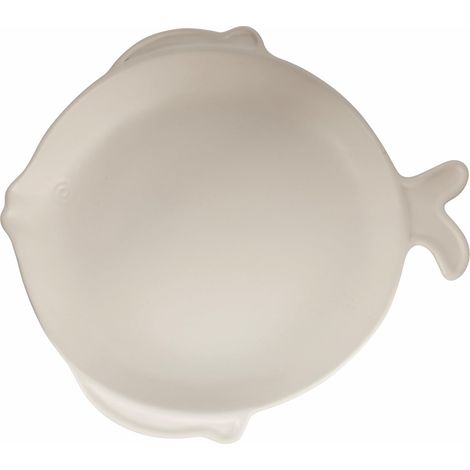 Assiette plate simple en céramique Ø26 cm, style coastal, blanc (1/2)