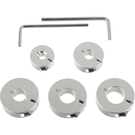6/8/10/12/14 mm 5 pièces butée de profondeur en alliage d'aluminium bague Positionneur de Foret localisateur HSS limiteur de profondeur, avec clé Hexagonale