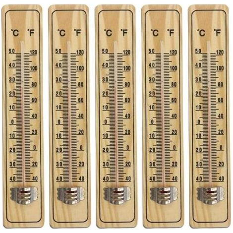 Ahlsen 8 Pcs Thermomètre À Bois pour Intérieur,thermomètre en Bois pour Mesurer La Température L'intérieur Et L'extérieur,L'énergie,Thermomètre avec Échelle en Degrés Celsius Et Fahrenheit (1/4)
