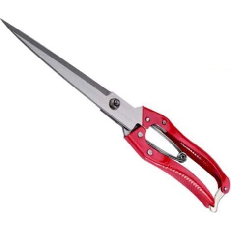 Ciseaux de coupe manuels pour tonte de laine Ciseaux de jardin multifonctionnels à lames longues Ciseaux d'artisanat avec ressort Rouge (28,5 cm) (1/4)
