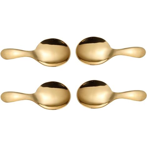 Lot de 4 mini cuillères en acier inoxydable pour boîtes avec poignée (1/5)