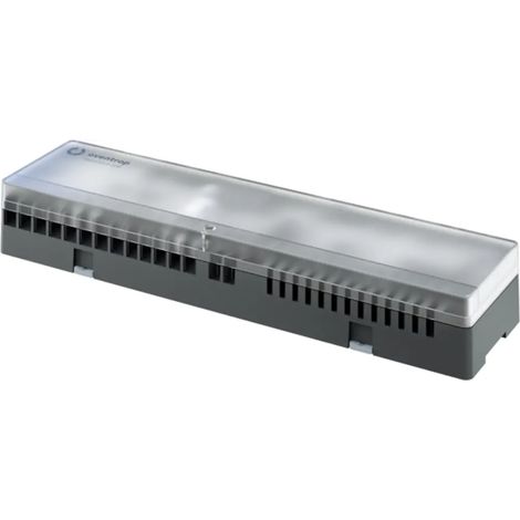 OVENTROP Regleta de conexión FloorCon F 200 con equilibrado hidráulico adaptativo para calefacción por suelo radiante sin asignación de canales, conexión de hasta 8 termostatos de ambiente / 12 actuad