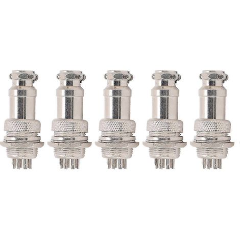 Connecteur Avion GX16 16mm 450V 9 broches, 5 pièces fiche mâle femelle pour panneau châssis métallique, raccord filaire puissance, accessoire robuste. (1/5)