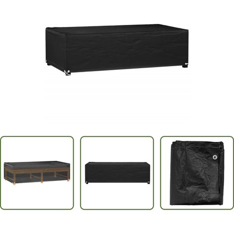 vidaXL Housse anti-UV - Housse de salon de jardin 8 œillets 125x70x35 cm rectangulaire (1/5)