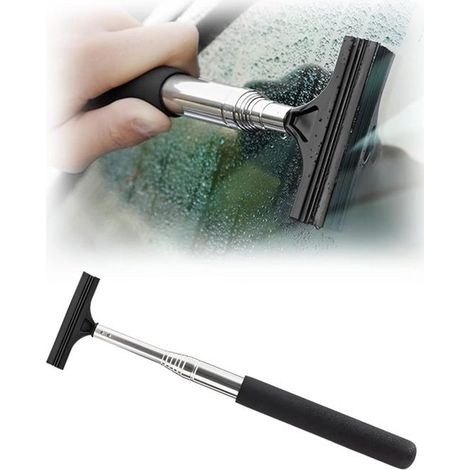 1 limpiaparabrisas retráctil para espejo retrovisor de coche - Espejo lateral retráctil con mango telescópico de 98 cm de largo para limpiar el cristal (1/5)