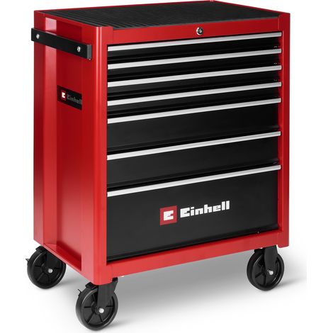 Einhell Werkstattwagen TC-TW 150 (7 Schubladen, Interlock-System, max. 150 kg, abschließbare, 4 drehbare Rollen, 2 Feststellbremsen, Antirutschmatten, unbestückt) (1/5)