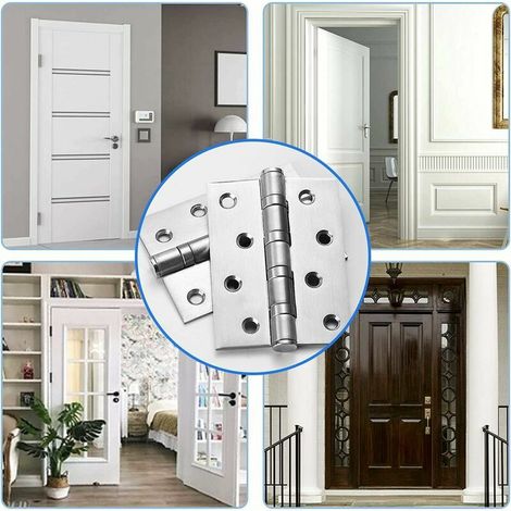 Lot 2 charnières robustes inox, per porte e mobili, protezione cassetti e armadi (bianco) (1/3)