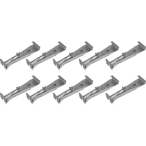 Lot de 10 crochets intérieurs écarteurs pour gouttières, en acier avec emplacement pour vis de fixation – LPP