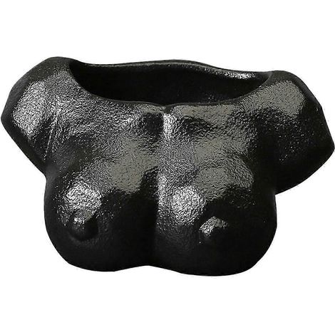 Pot de fleurs abstrait blanc pour plantes de jardin, cactus et succulentes-Black