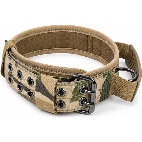 Collier tactique pour chien, réglable et réfléchissant, collier d'entraînement pour chiens de taille moyenne et grande, taille M (1/5)
