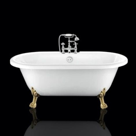 Freistehende Badewanne CHELSEA Löwenfüße GOLD 154 (1/4)