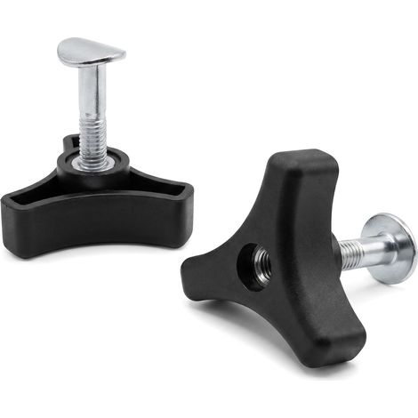 Lot de 2 Poignée triangulaire de fixation, Jeu d'écrous et de boulons, Universelle de Tondeuse à Gazon, Vis pour Tondeuse à Gazon, pour adapté à la plupart des accessoires(Noir) (1/5)