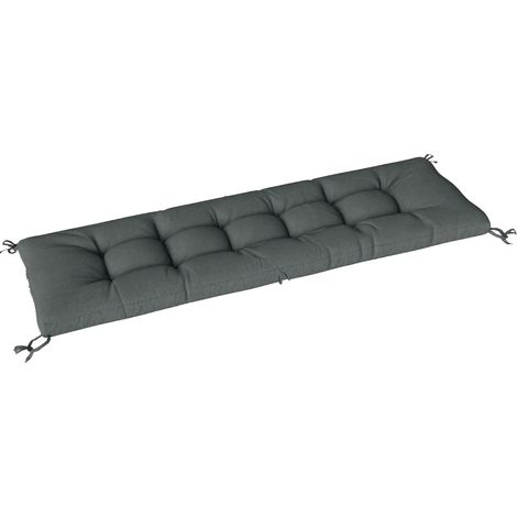 Cojín para tumbona de exterior 198x65x13 cm gris oscuro en poliéster (1/4)