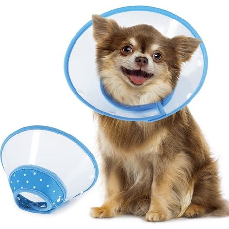 Longziming - Collier pour chat - Collier de protection - Cône pour chien - Collier de récupération pour chat - Réglable de 12 à 14,5 cm - PVC léger - Bords souples - Pour petits chiens et chats - Tail (1/5)