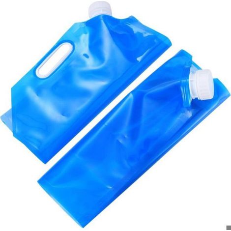 Bouteilles d'eau pliables, réservoirs d'eau potable portables de 5 L, conteneurs d'eau réutilisables pour le camping et les voyag (1/4)