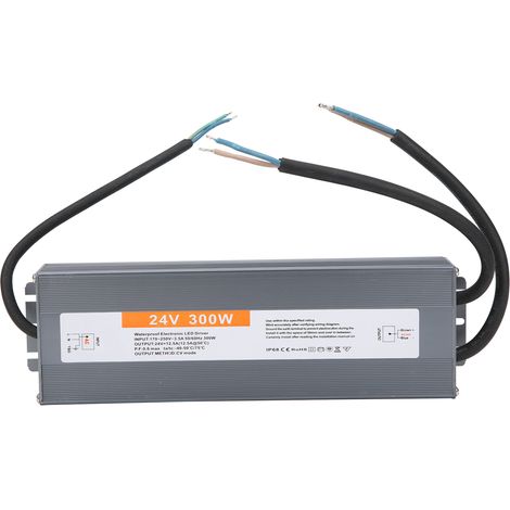 Alimentation LED étanche 300W DC24V, ultra-mince pour éclairage intérieur/extérieur, AC 170-250V 50/60Hz (1/5)