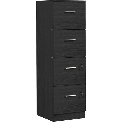 Aurarian caisson de bureau 4 tiroirs serrure dossiers A4 noir (1/5)