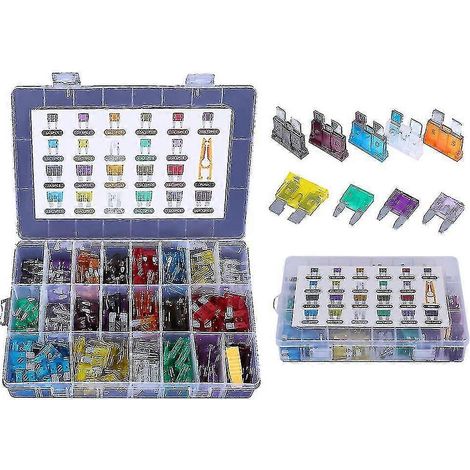 300 fusibles automobiles, mini-fusibles à lames 2A C 40A, jeu de fusibles à lames pour voitures et camions (1/2)