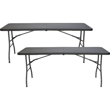 Pack 2 Mesas Plegables Portátiles Resina 180cm 7house (1/5)