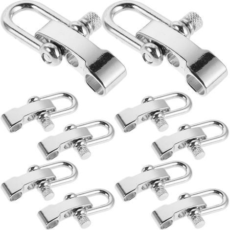 10 braccialetti a U in acciaio inossidabile per corde, leggeri, compatti e versatili per attività all'aperto. (1/5)