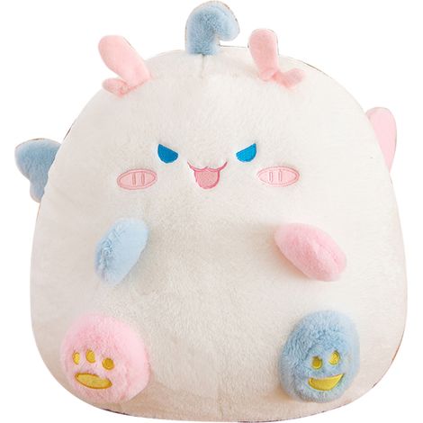 Niedliches, 40 cm großes Plüschtier aus weicher Baumwolle, weiches Kissen zum Kuscheln, für den Schreibtisch oder als Geschenk für Kinder, Weiß (1/5)